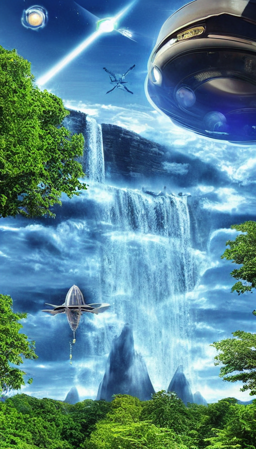 AI数字画室：精美的星空战舰风景壁纸（6）