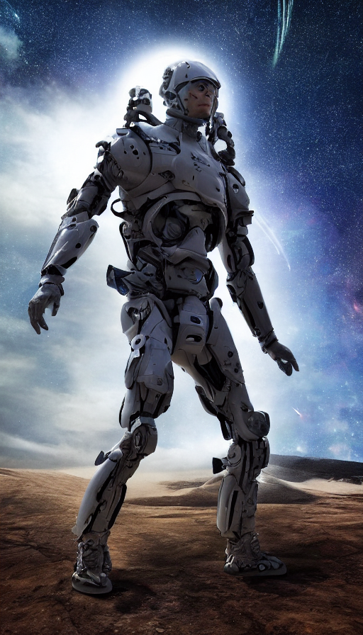 AI数字画室：异次元的机器人战士